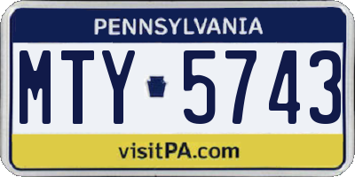 PA license plate MTY5743