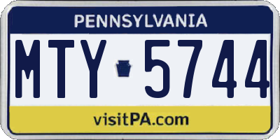 PA license plate MTY5744
