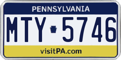 PA license plate MTY5746