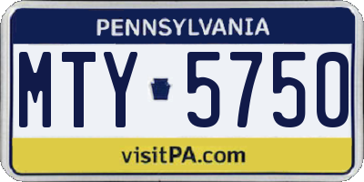 PA license plate MTY5750