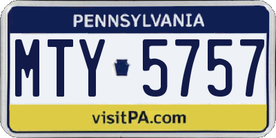 PA license plate MTY5757