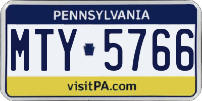 PA license plate MTY5766