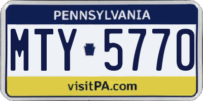 PA license plate MTY5770