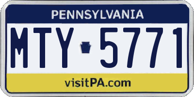 PA license plate MTY5771