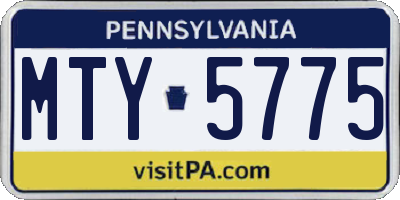 PA license plate MTY5775