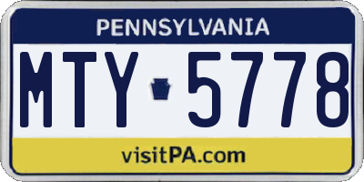 PA license plate MTY5778