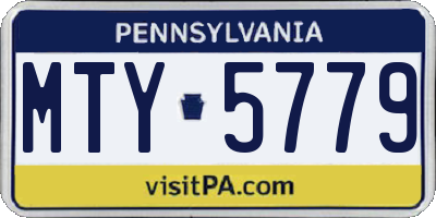 PA license plate MTY5779