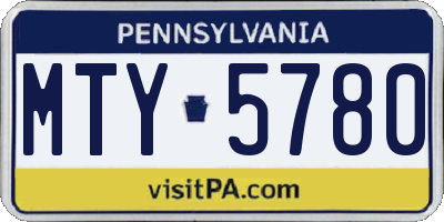 PA license plate MTY5780