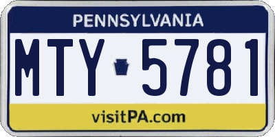 PA license plate MTY5781