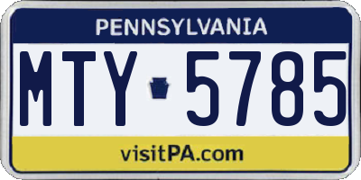 PA license plate MTY5785