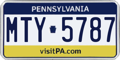 PA license plate MTY5787
