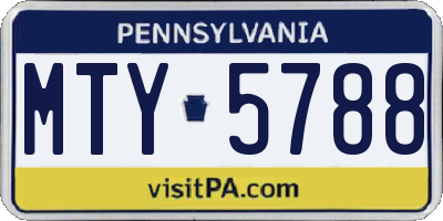 PA license plate MTY5788