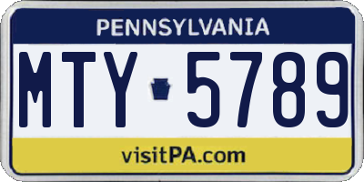 PA license plate MTY5789
