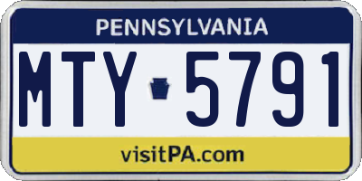 PA license plate MTY5791