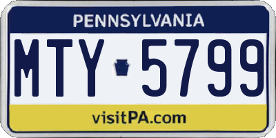 PA license plate MTY5799