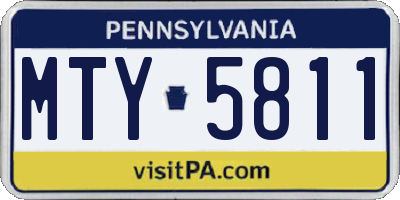 PA license plate MTY5811