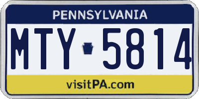 PA license plate MTY5814