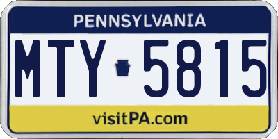 PA license plate MTY5815