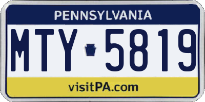 PA license plate MTY5819