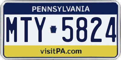 PA license plate MTY5824