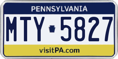 PA license plate MTY5827