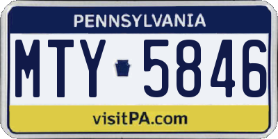 PA license plate MTY5846