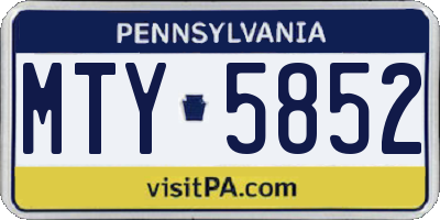 PA license plate MTY5852