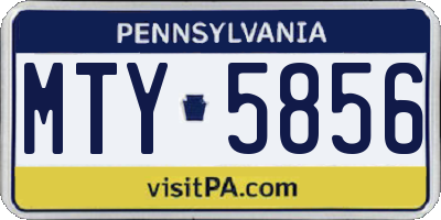 PA license plate MTY5856