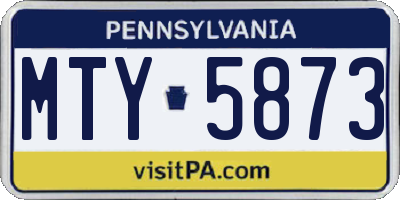 PA license plate MTY5873