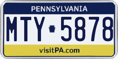 PA license plate MTY5878