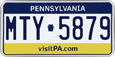 PA license plate MTY5879