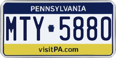 PA license plate MTY5880