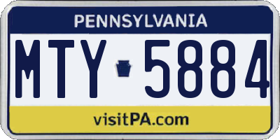 PA license plate MTY5884