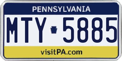 PA license plate MTY5885