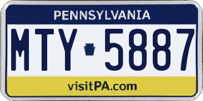 PA license plate MTY5887
