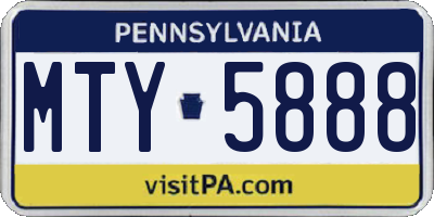 PA license plate MTY5888