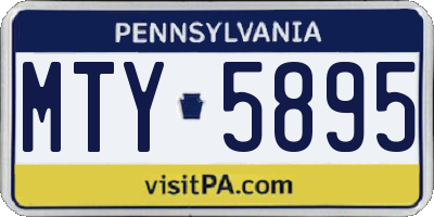PA license plate MTY5895