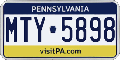 PA license plate MTY5898