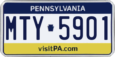 PA license plate MTY5901