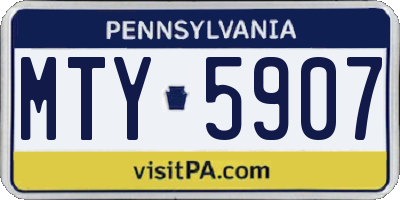 PA license plate MTY5907