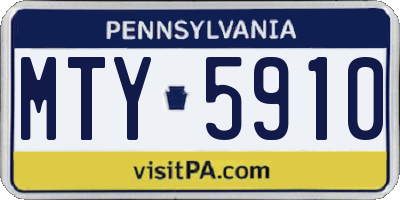 PA license plate MTY5910