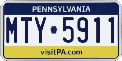 PA license plate MTY5911