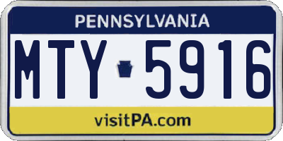 PA license plate MTY5916