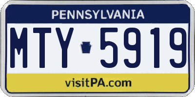 PA license plate MTY5919