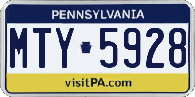 PA license plate MTY5928