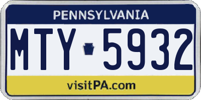 PA license plate MTY5932
