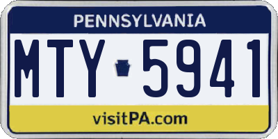 PA license plate MTY5941