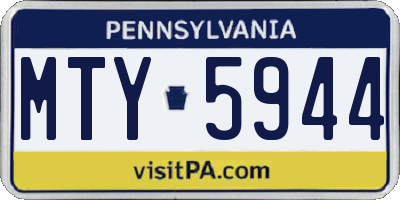 PA license plate MTY5944