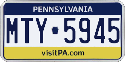 PA license plate MTY5945