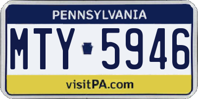 PA license plate MTY5946